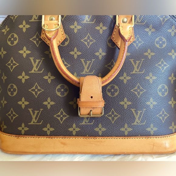 VINTAGE LOUIS VUITTON MONOGRAM ALMA PM BROWN LEATHER CANVAS SATCHEL/HANDBAG - Picture 12 of 16
